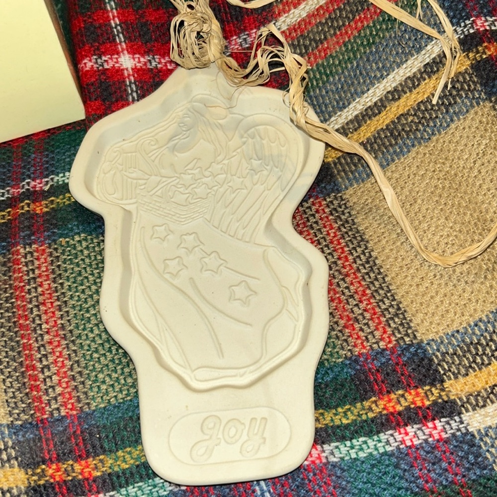 Vintage 1996 Longaberger clay cookie mold Joy Angel CO71 collectable